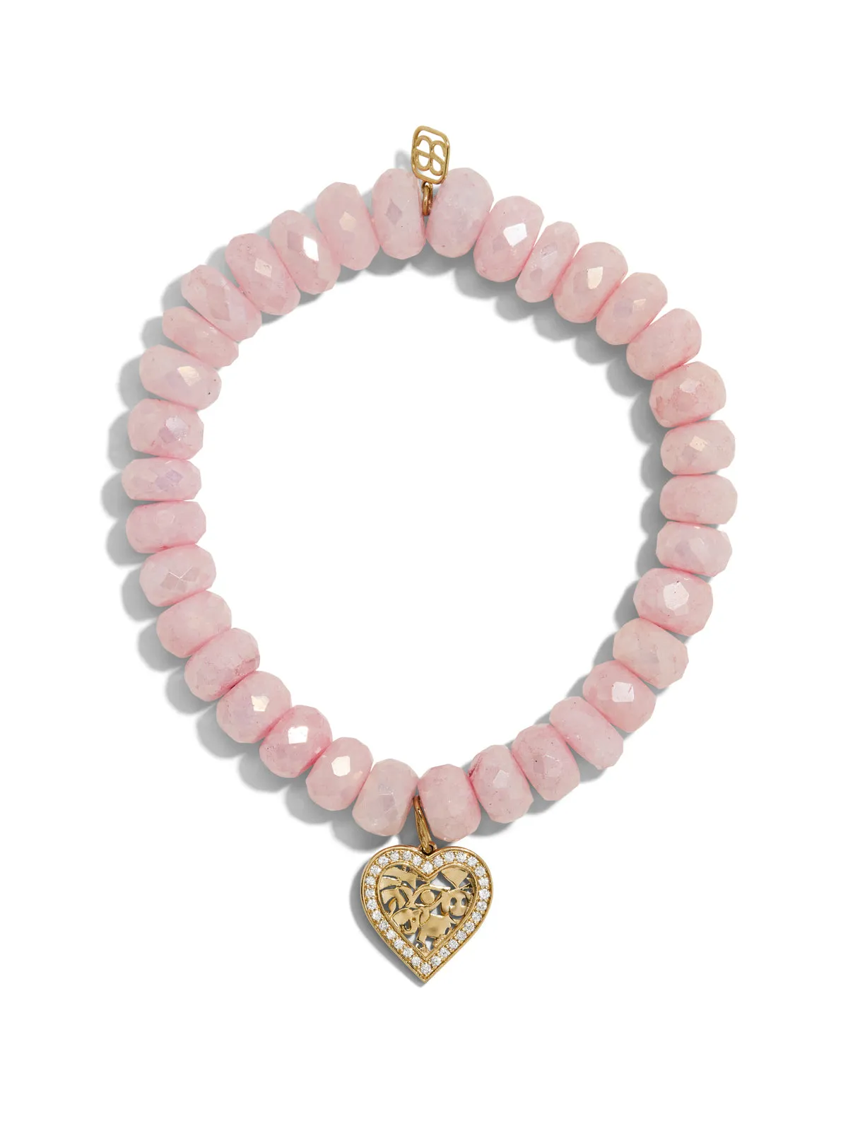 Wallpaper Heart On Mystic Pink Grapolite Beaded Bracelet sold by YLANG23