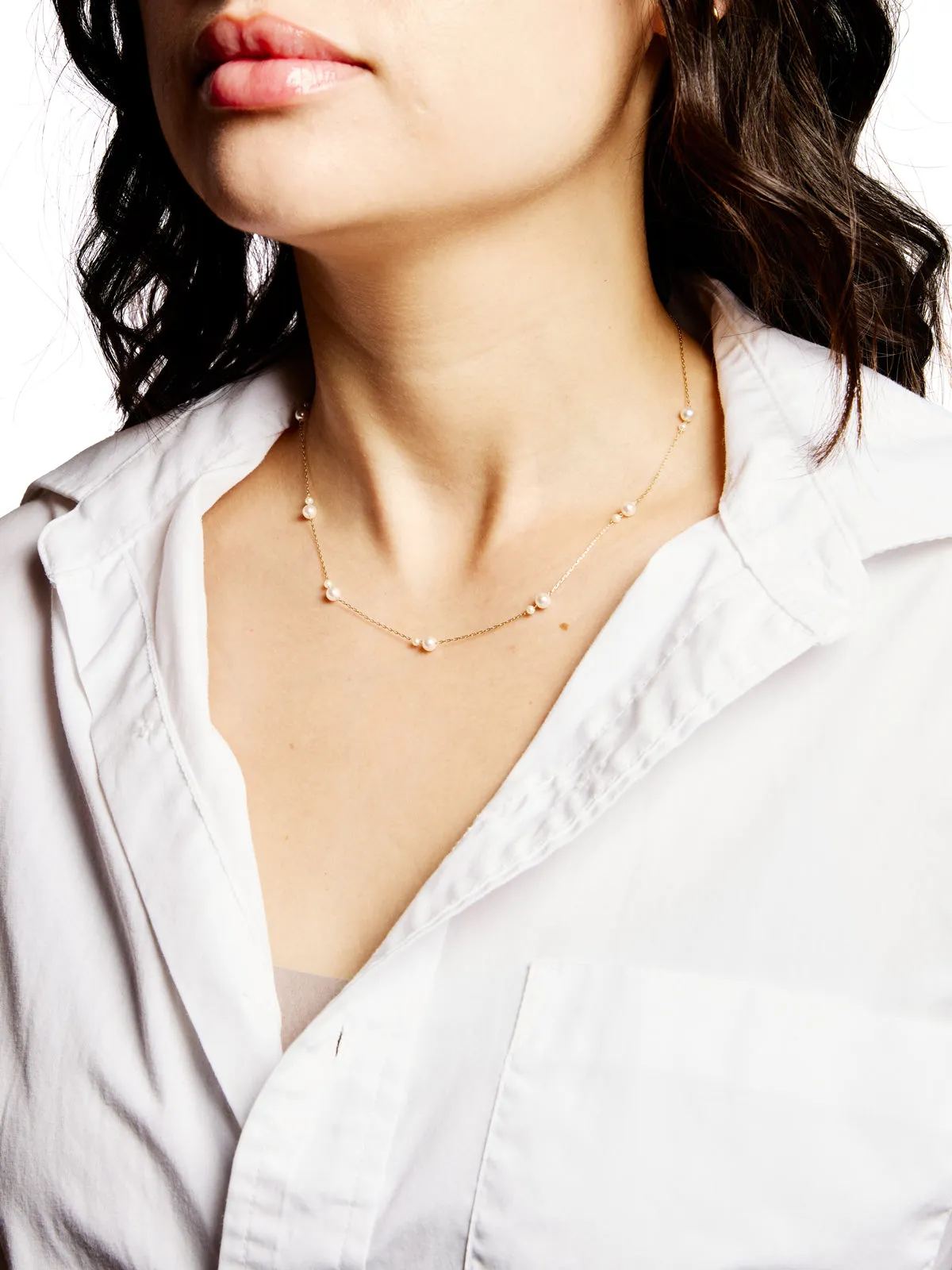 Kissing Pearl Yellow Gold Necklace sold by YLANG23 product image thumbnail 2