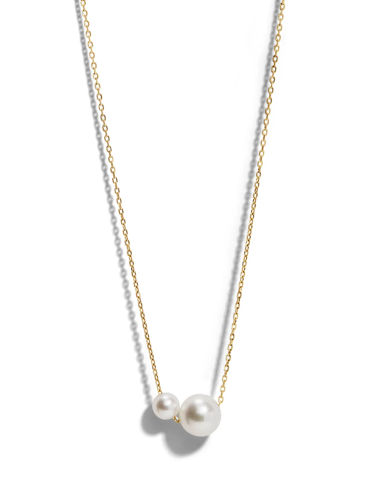 Kissing Pearl Solitaire Yellow Gold Necklace sold by YLANG23