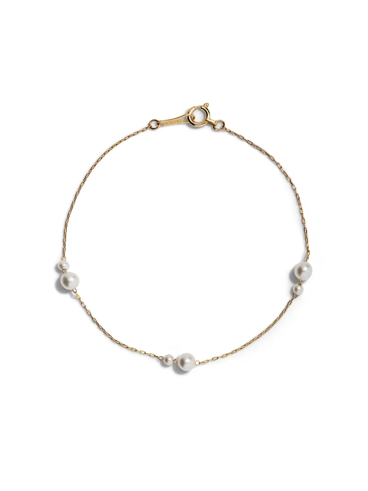 Kissing Pearl Chain Yellow Gold Bracelet sold by YLANG23