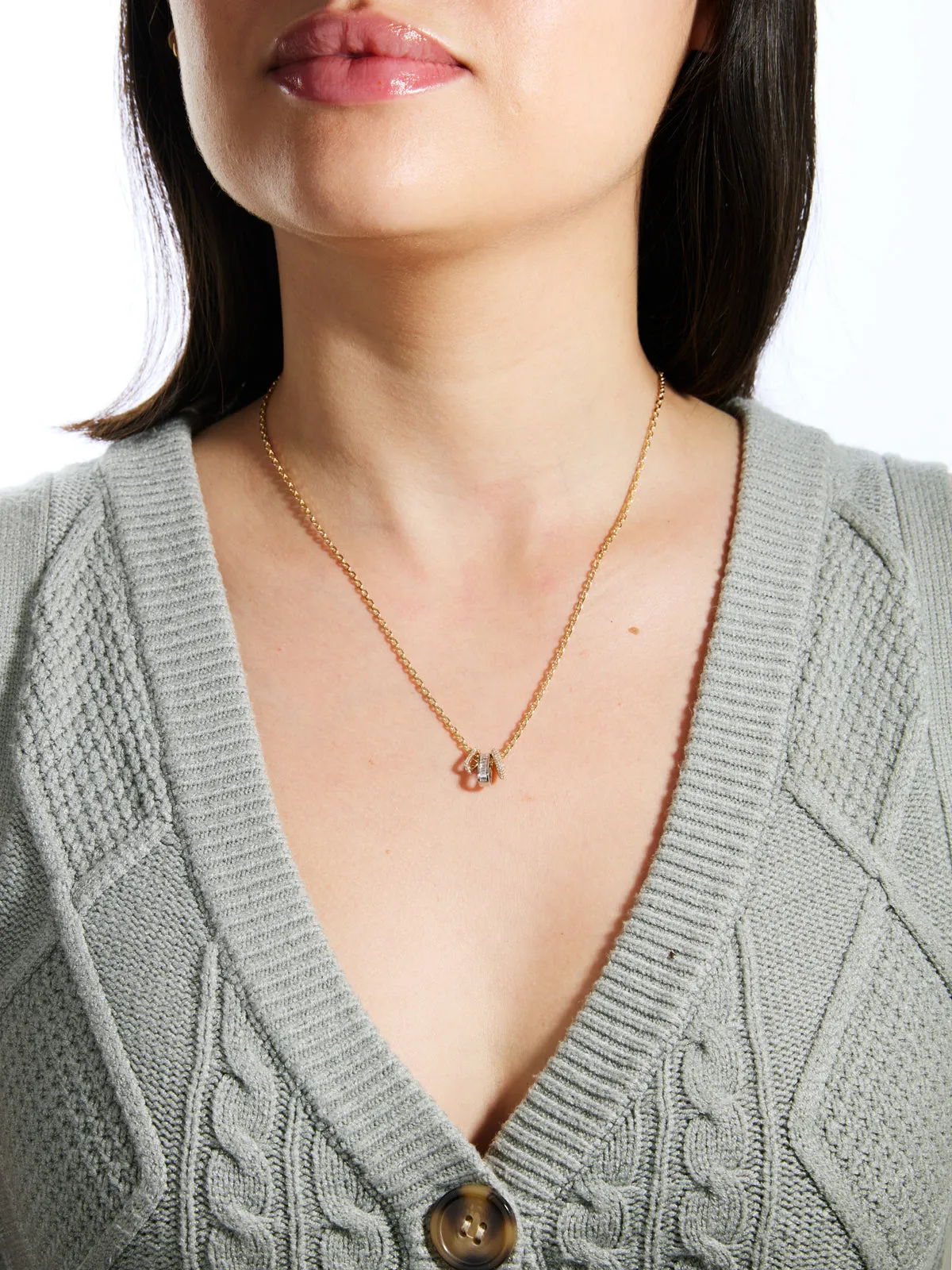 Mini Triple Legend Link Yellow & White Gold Necklace sold by YLANG23 product image thumbnail 2