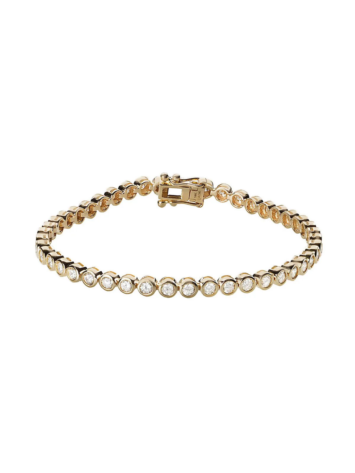 Diamond Bezel Yellow Gold Tennis Bracelet sold by YLANG23