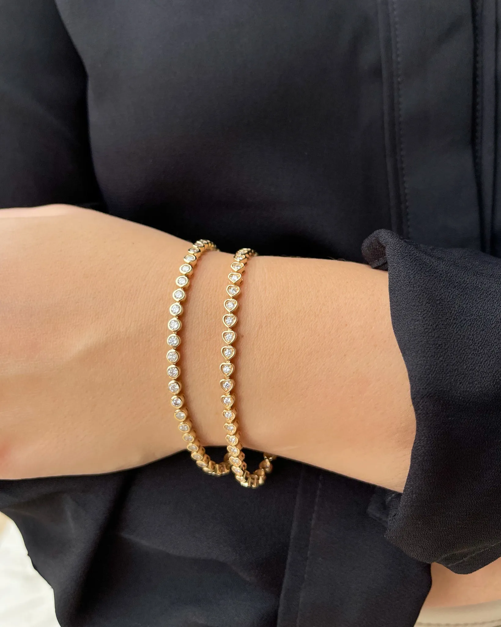Diamond Bezel Yellow Gold Tennis Bracelet sold by YLANG23 product image thumbnail 2