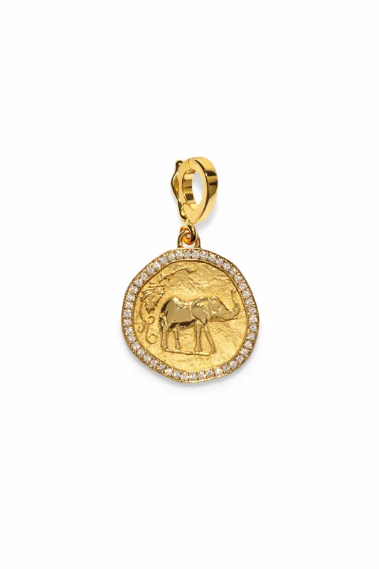 Elefante Loyalty Small Pave Yellow Gold Charm sold by YLANG23