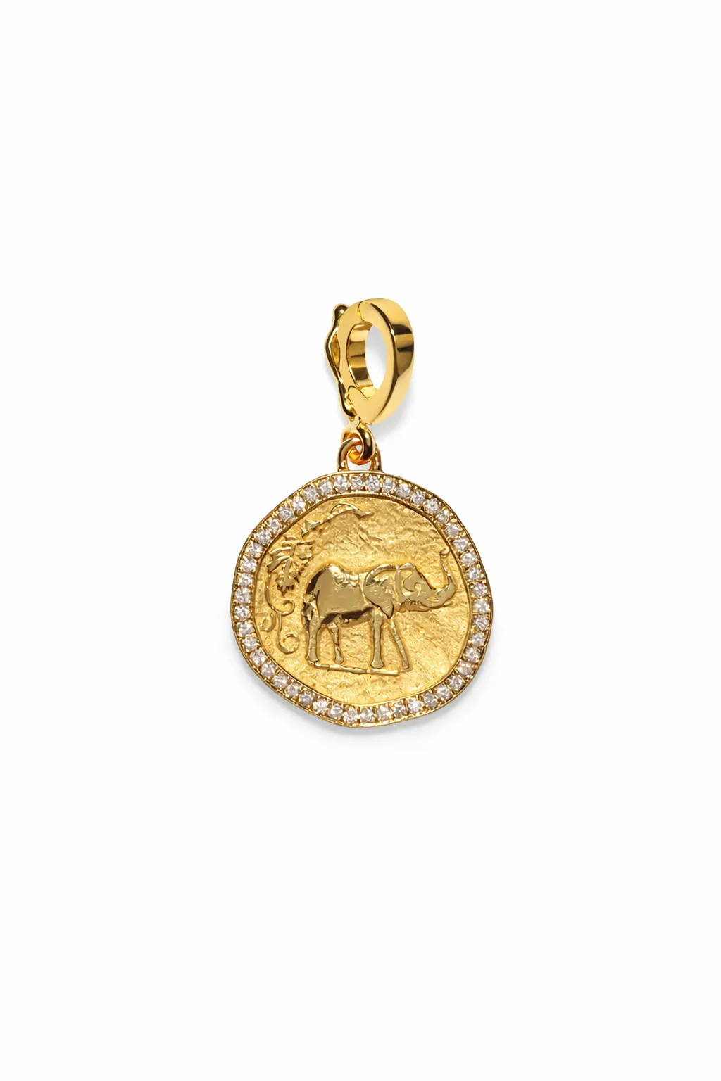Elefante Loyalty Small Pave Yellow Gold Charm sold by YLANG23