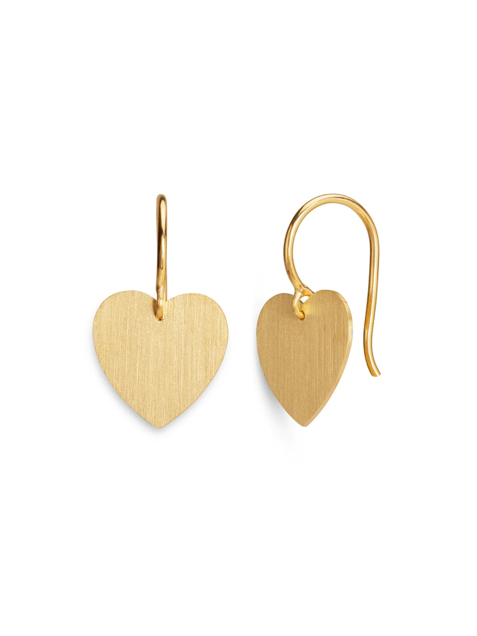 Small Love Tiny Heart Yellow Gold Drop Earrings sold by YLANG23