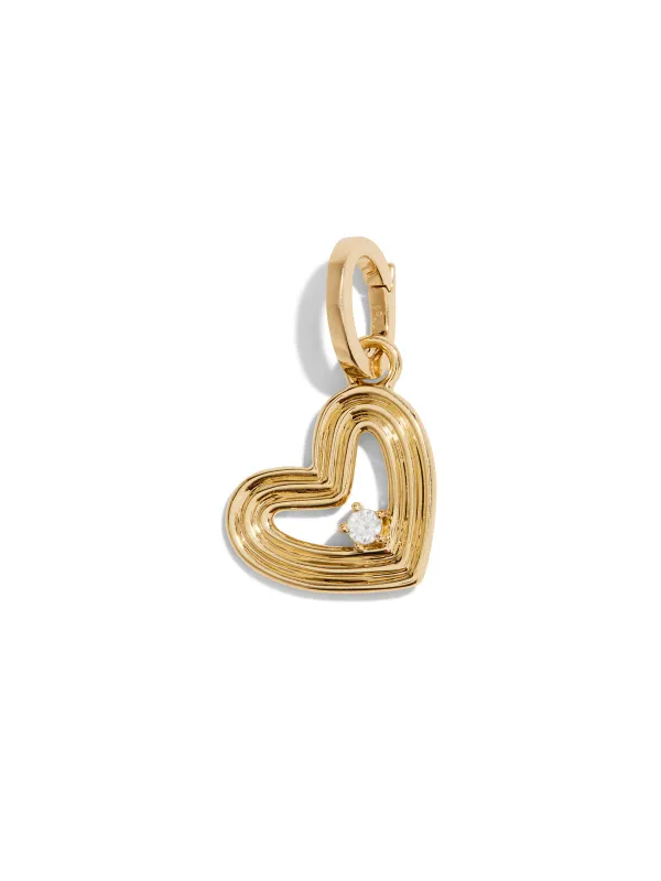 Groovy Diamond Heart Hinged Yellow Gold Charm sold by YLANG23