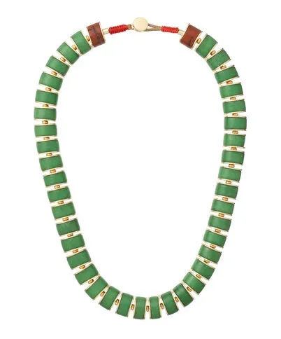 The Green Jade Stone Slice Necklace sold by YLANG23