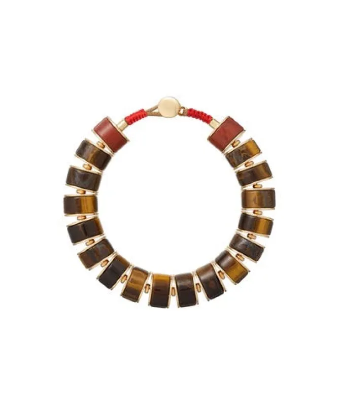 The Tiger's Eye Stone Slice Bracelet made by Roxanne Assoulin