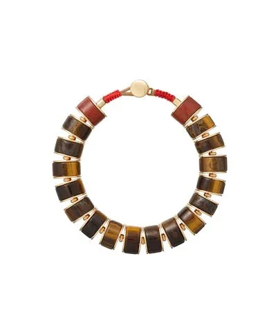 The Tiger's Eye Stone Slice Bracelet sold by YLANG23