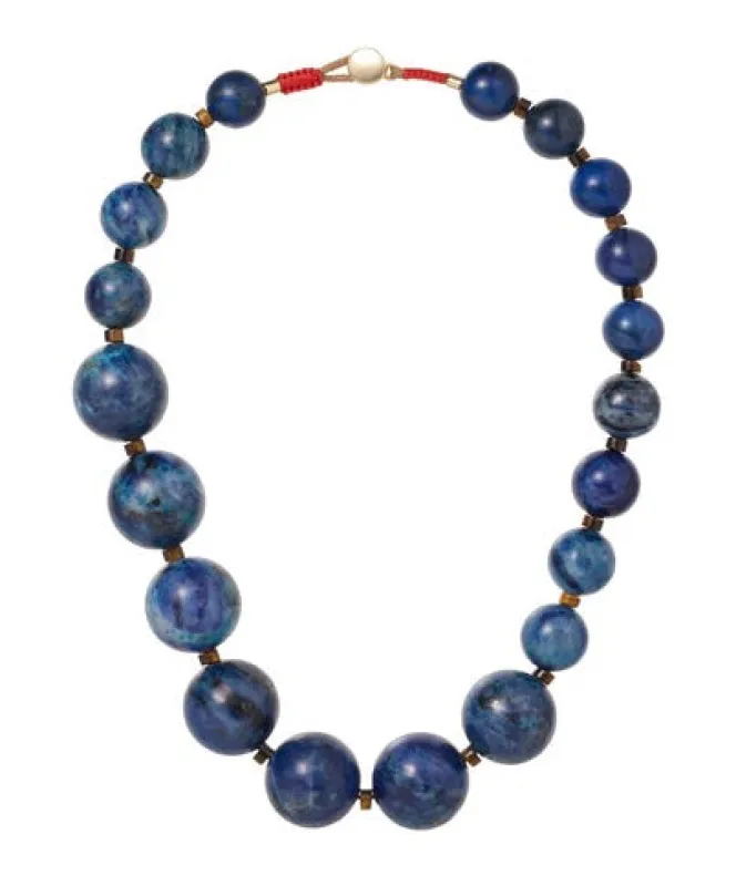 The Lapis Very Big Bead Necklace made by Roxanne Assoulin