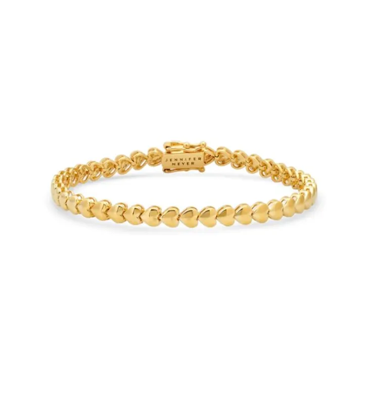 Heart Yellow Gold Tennis Bracelet sold by YLANG23
