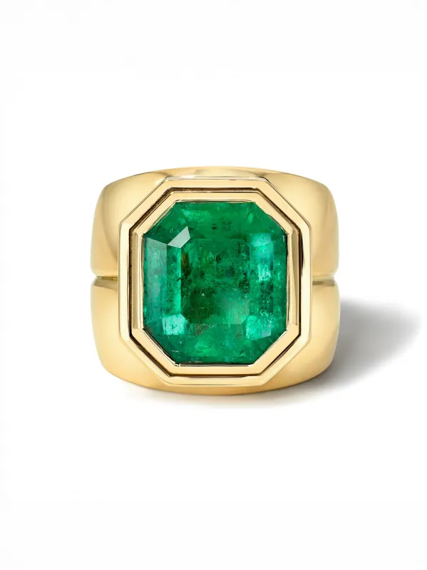 Emerald Cut Yellow Gold Bounce Cigar Band sold by YLANG23