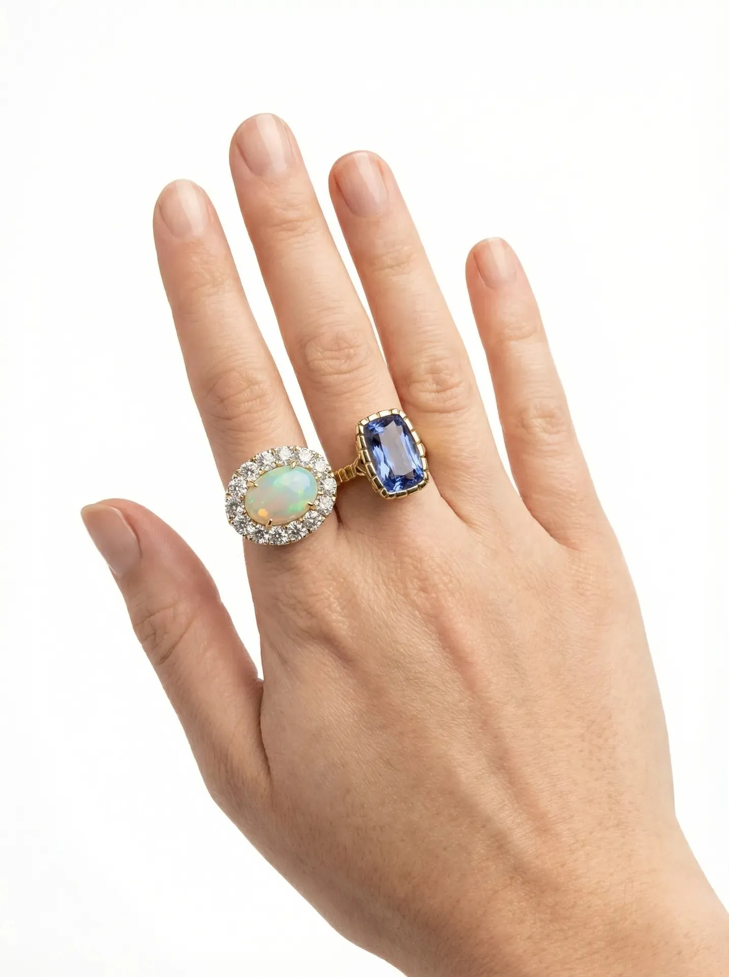 Australian Opal and Diamond Heirloom Yellow Gold Ring sold by YLANG23 product image thumbnail 3