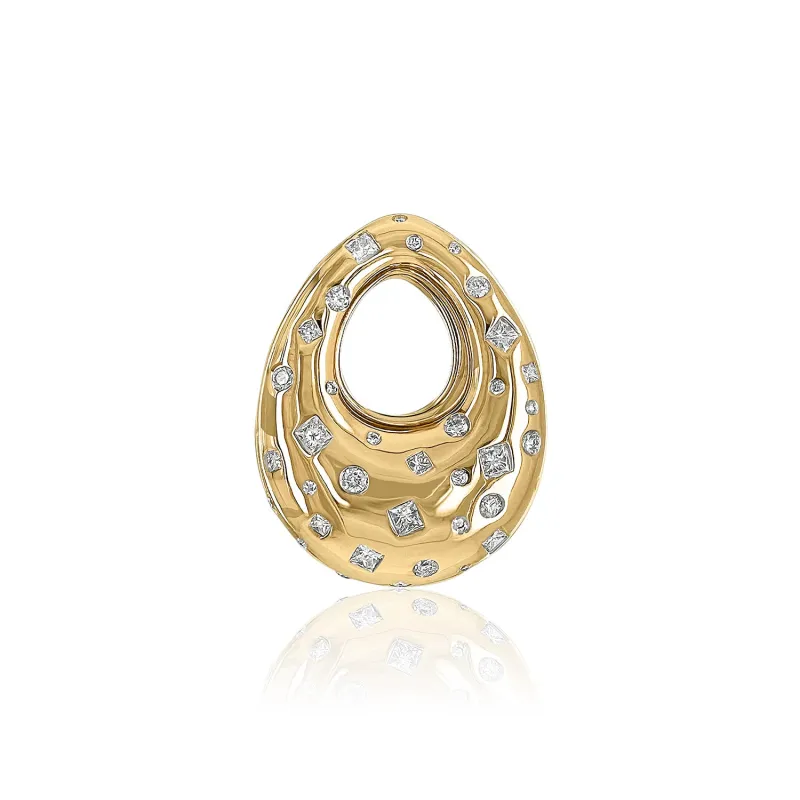 Large Teardrop Diamond Confetti Yellow Gold Charm made by YLANG23