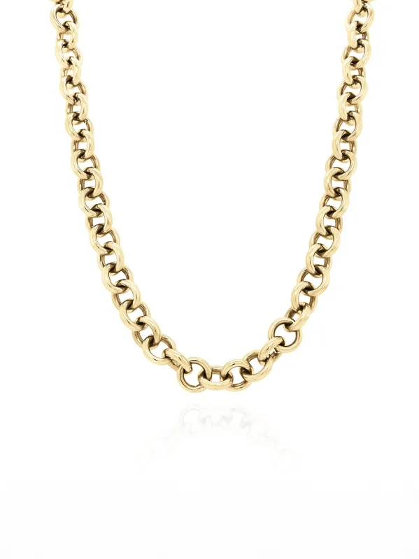 Large Rolo Chain Yellow Gold Necklace sold by YLANG23