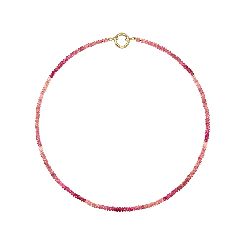 Pink Tourmaline Beaded Necklace sold by YLANG23