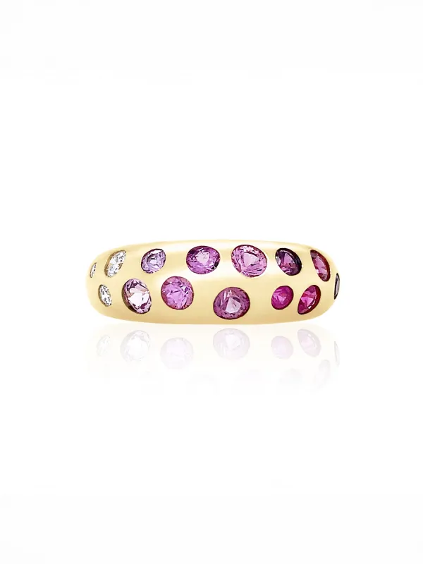Pink Ombre Yellow Gold Ring made by YLANG23