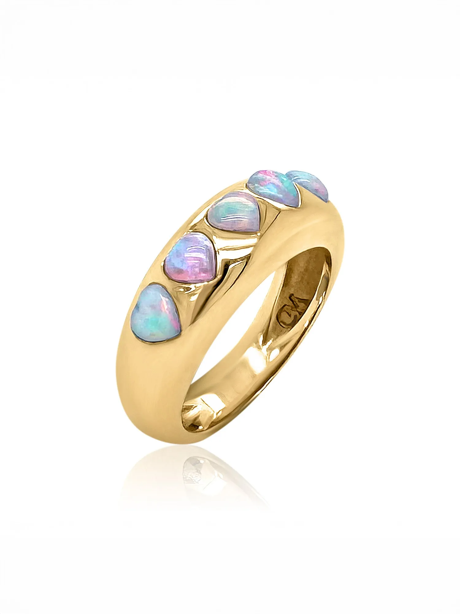 Opal Heart Yellow Gold Ring sold by YLANG23 product image thumbnail 2