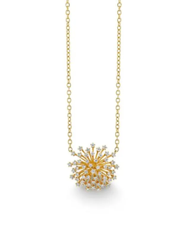 Large Desert Flower Burst Yellow Gold Necklace sold by YLANG23