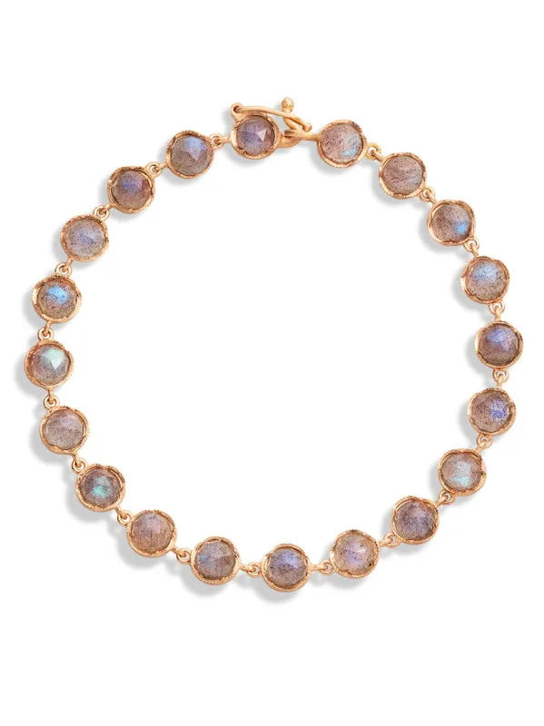 Rose Cut Labradorite Petite Classic Link Rose Gold Bracelet made by YLANG23