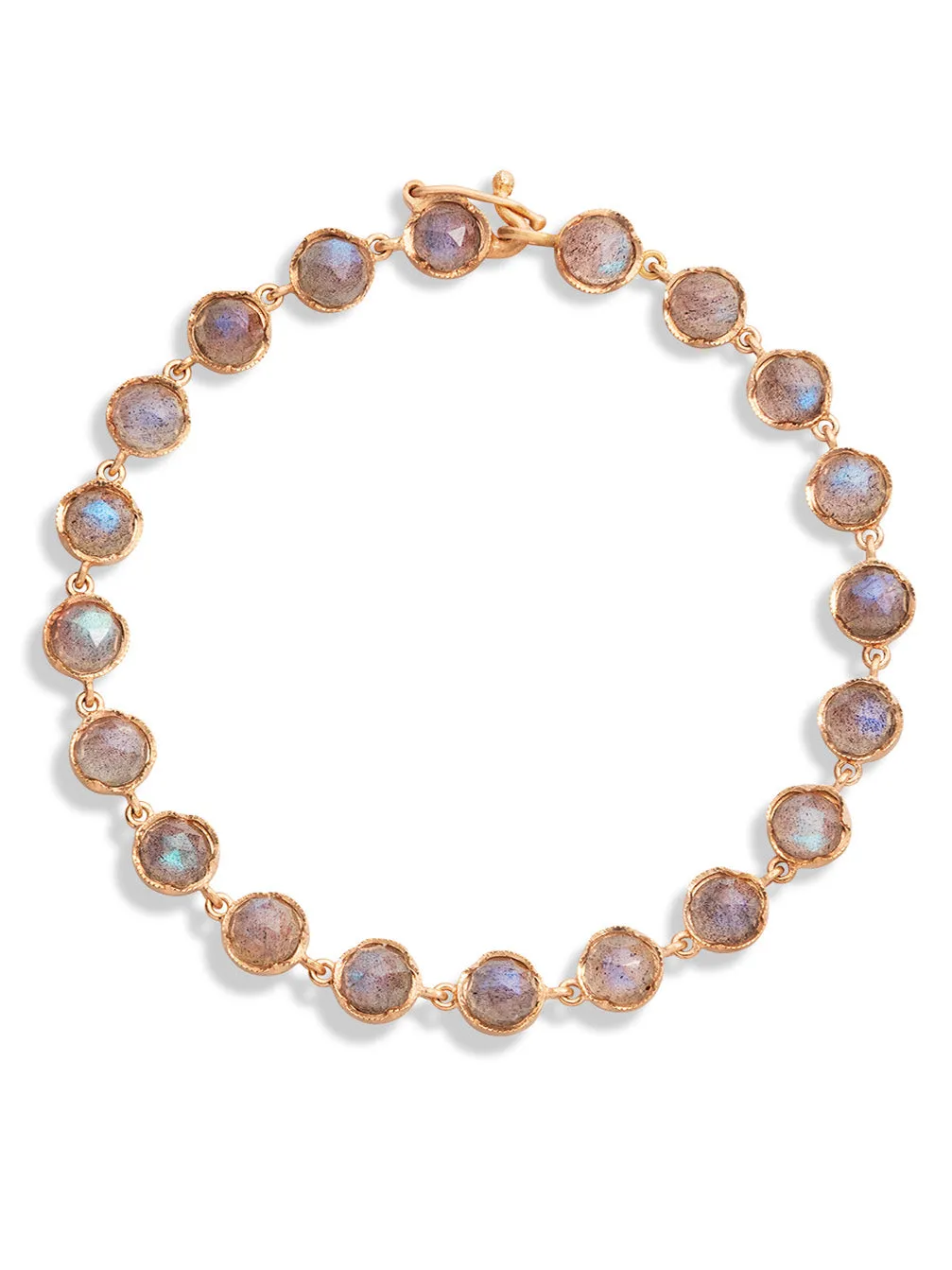 Rose Cut Labradorite Petite Classic Link Rose Gold Bracelet sold by YLANG23