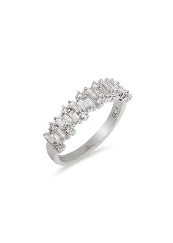 Classic Diamond Shimmer White Gold Half Band sold by YLANG23