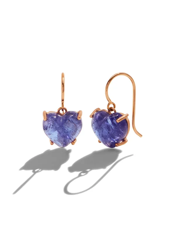 Tanzanite Heart Rose Gold Drop Earrings sold by YLANG23