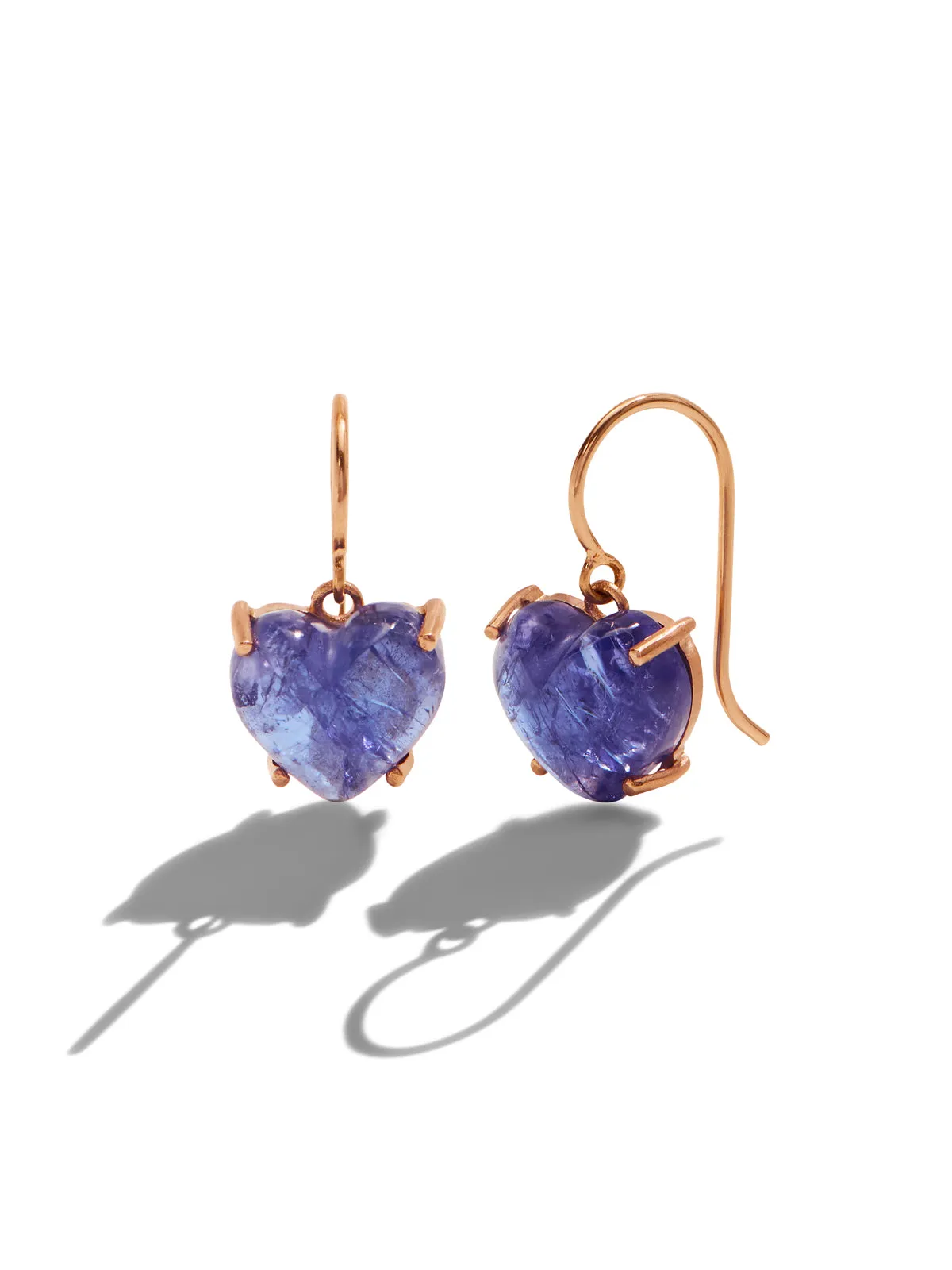 Tanzanite Heart Rose Gold Drop Earrings sold by YLANG23