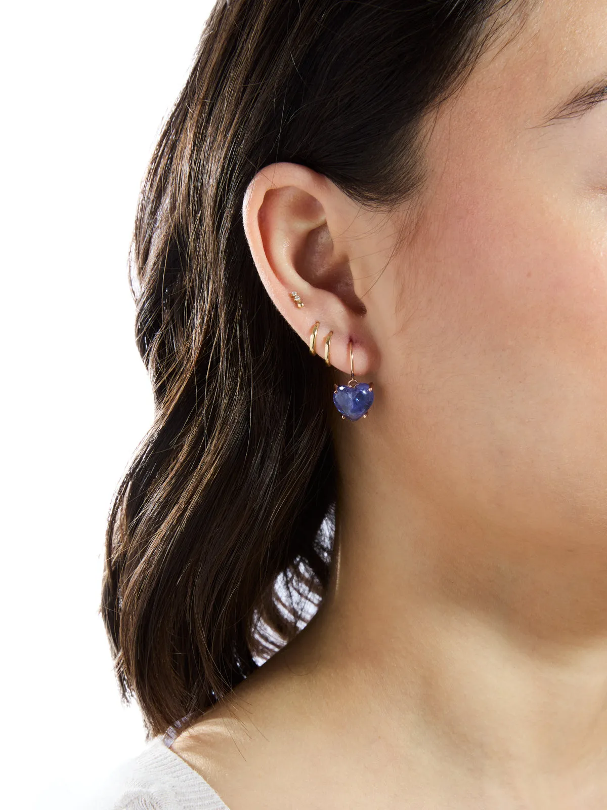 Tanzanite Heart Rose Gold Drop Earrings sold by YLANG23 product image thumbnail 2