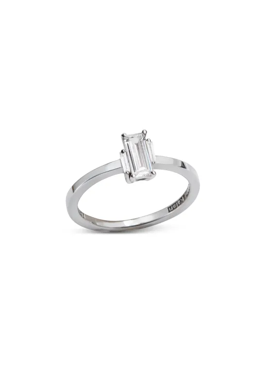 One-Of-A-Kind Emerald-Cut and Baguette Fireworks White Gold Ring sold by YLANG23