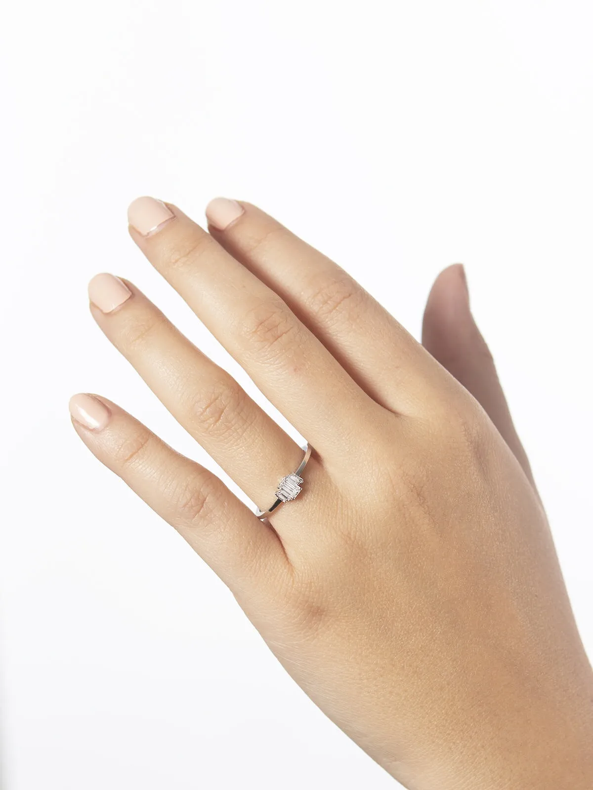 One-Of-A-Kind Staggered Baguette and Emerald Cut White Gold Ring sold by YLANG23 product image thumbnail 2