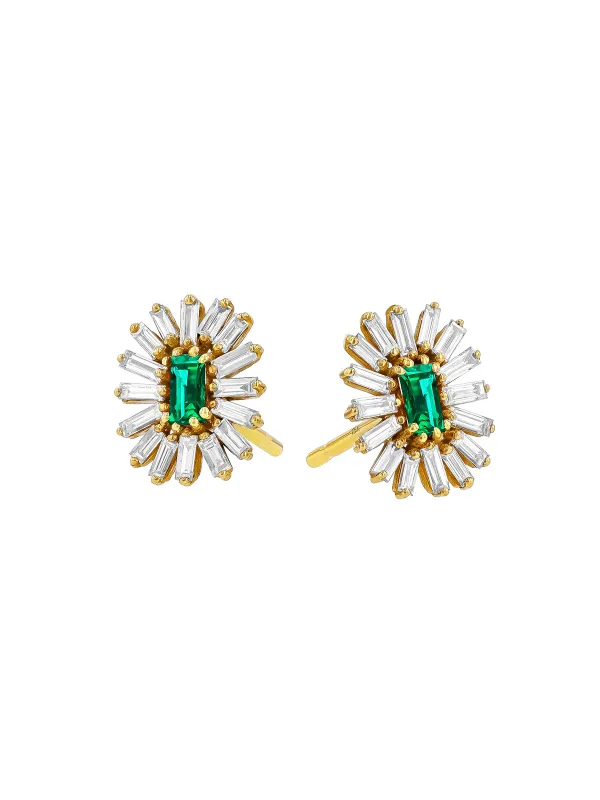 Bold Spark Emerald Yellow Gold Studs sold by YLANG23