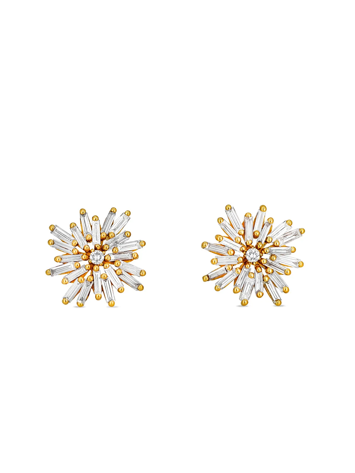 Classic Diamond Snowflake Yellow Gold Studs sold by YLANG23