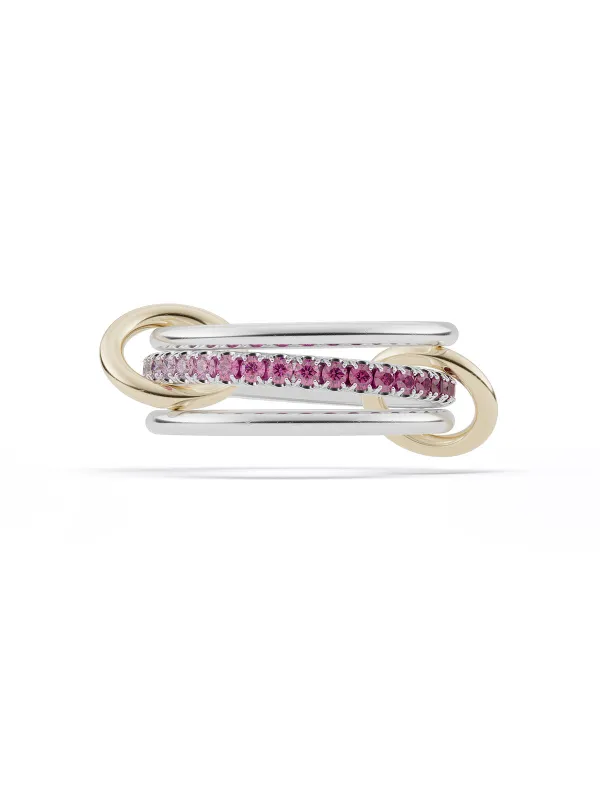 Tigris SG Gris Pink Ombre Sterling Silver & Yellow Gold Ring made by Spinelli Kilcollin