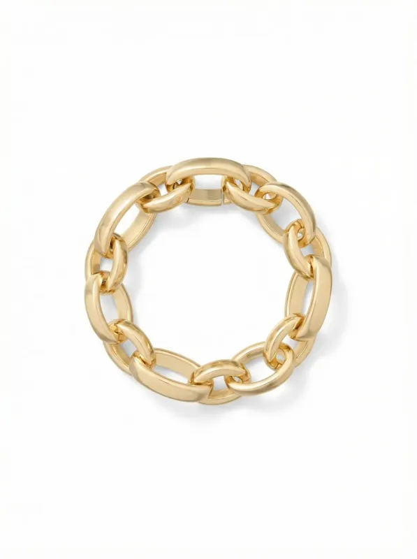 The Gold Puffy Link Bracelet made by Roxanne Assoulin