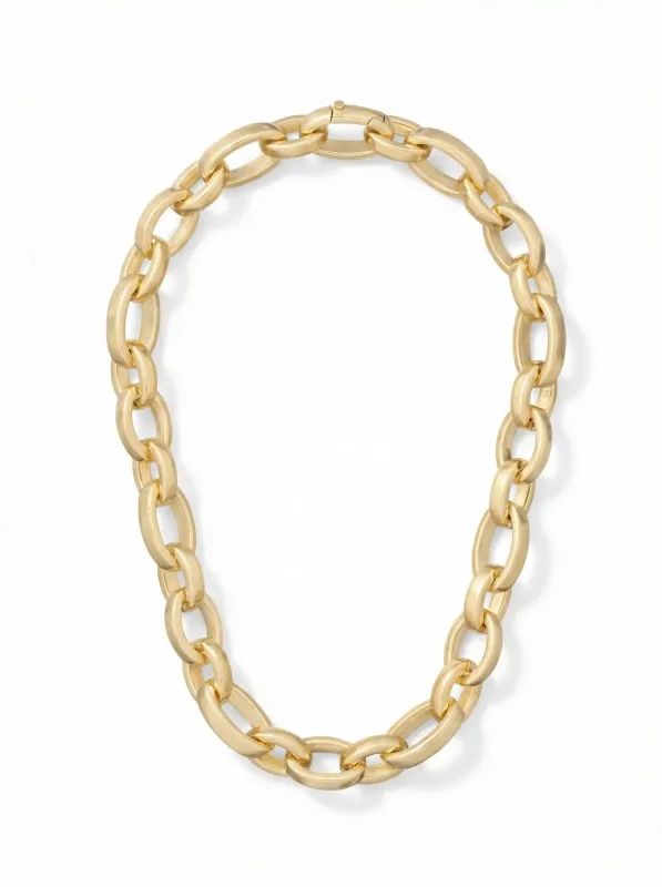 The Gold Puffy Link Necklace sold by YLANG23
