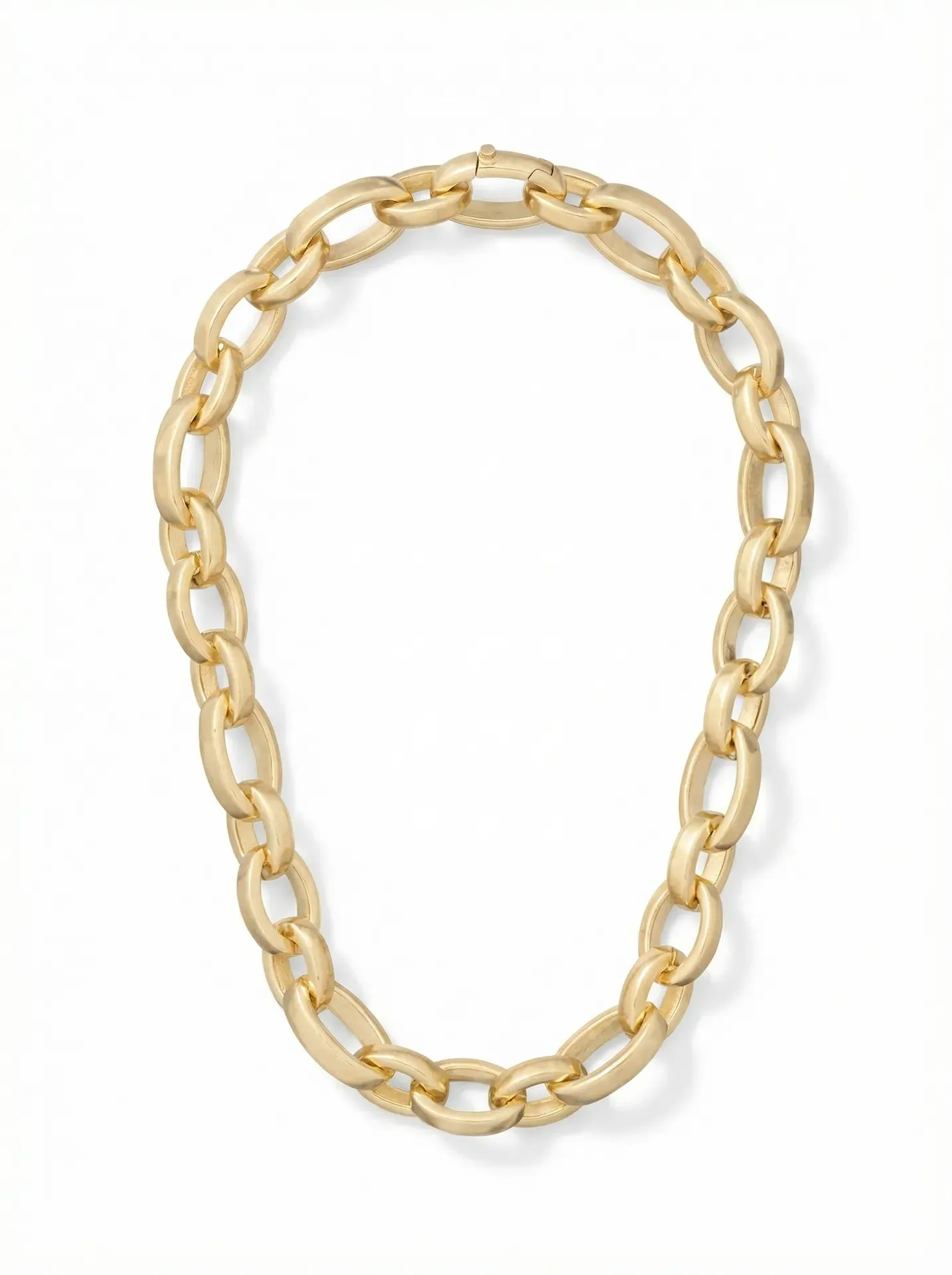 The Gold Puffy Link Necklace sold by YLANG23