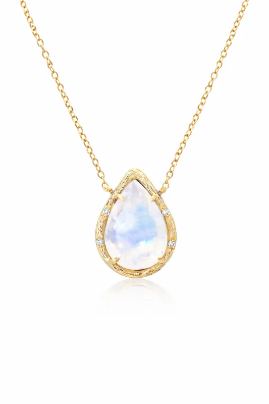 Royal Moonstone Yellow Gold Necklace sold by YLANG23