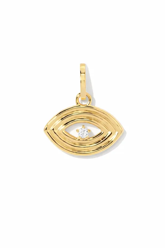 Groovy Diamond Evil Eye Hinged Yellow Gold Charm sold by YLANG23