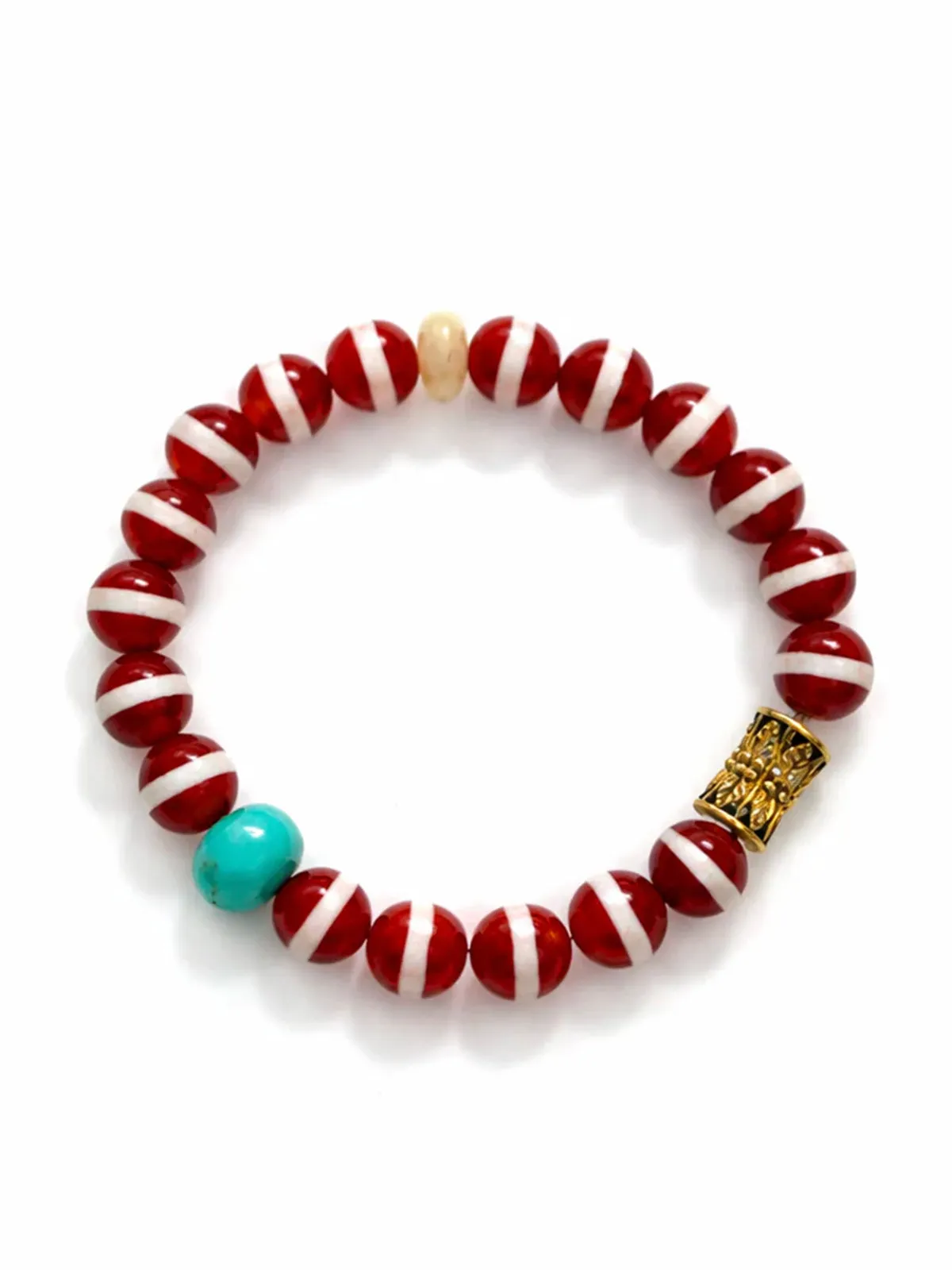 Striped Brown Agate & Multi Stone Beaded Bracelet sold by YLANG23