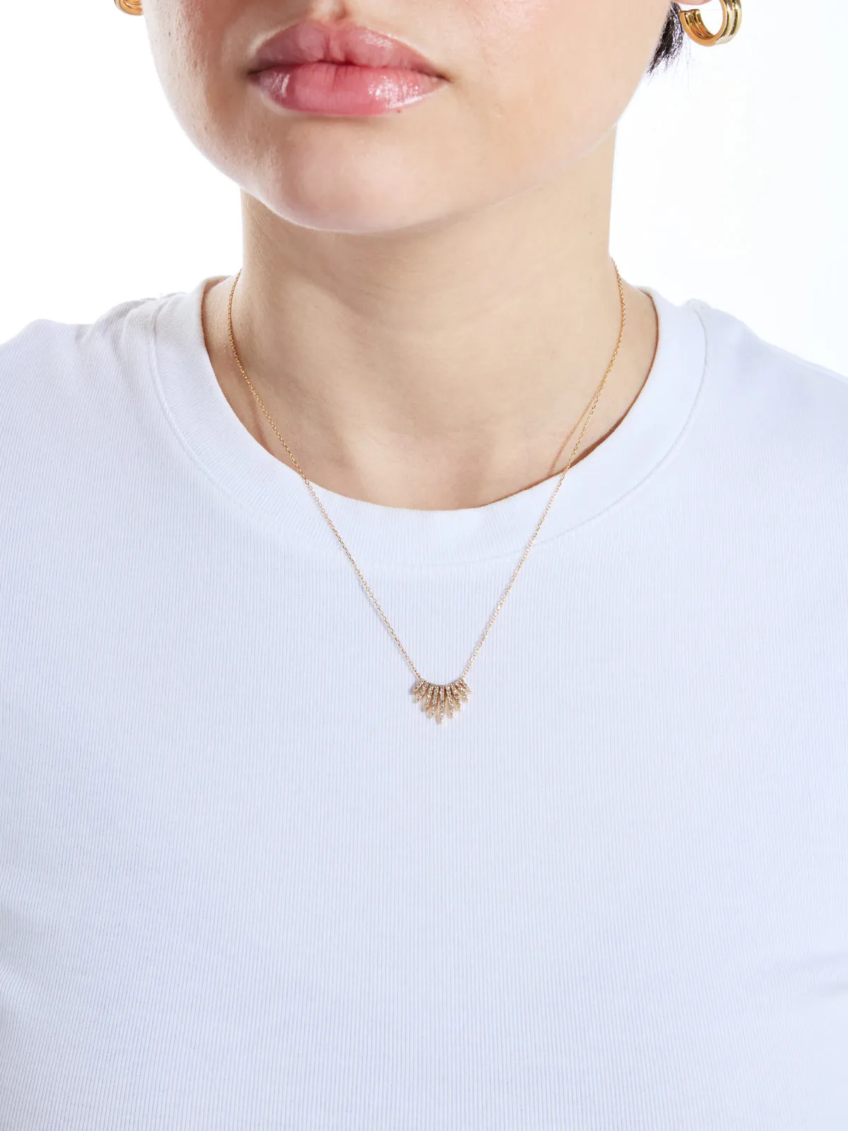 Rising Diamond Sunbeams Yellow Gold Necklace sold by YLANG23 product image thumbnail 2