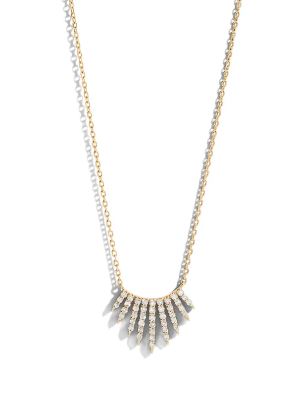 Rising Diamond Sunbeams Yellow Gold Necklace sold by YLANG23
