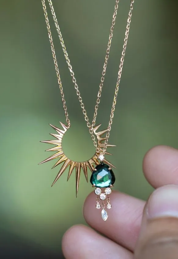 Small Sun Yellow Gold Necklace sold by YLANG23 product image thumbnail 3