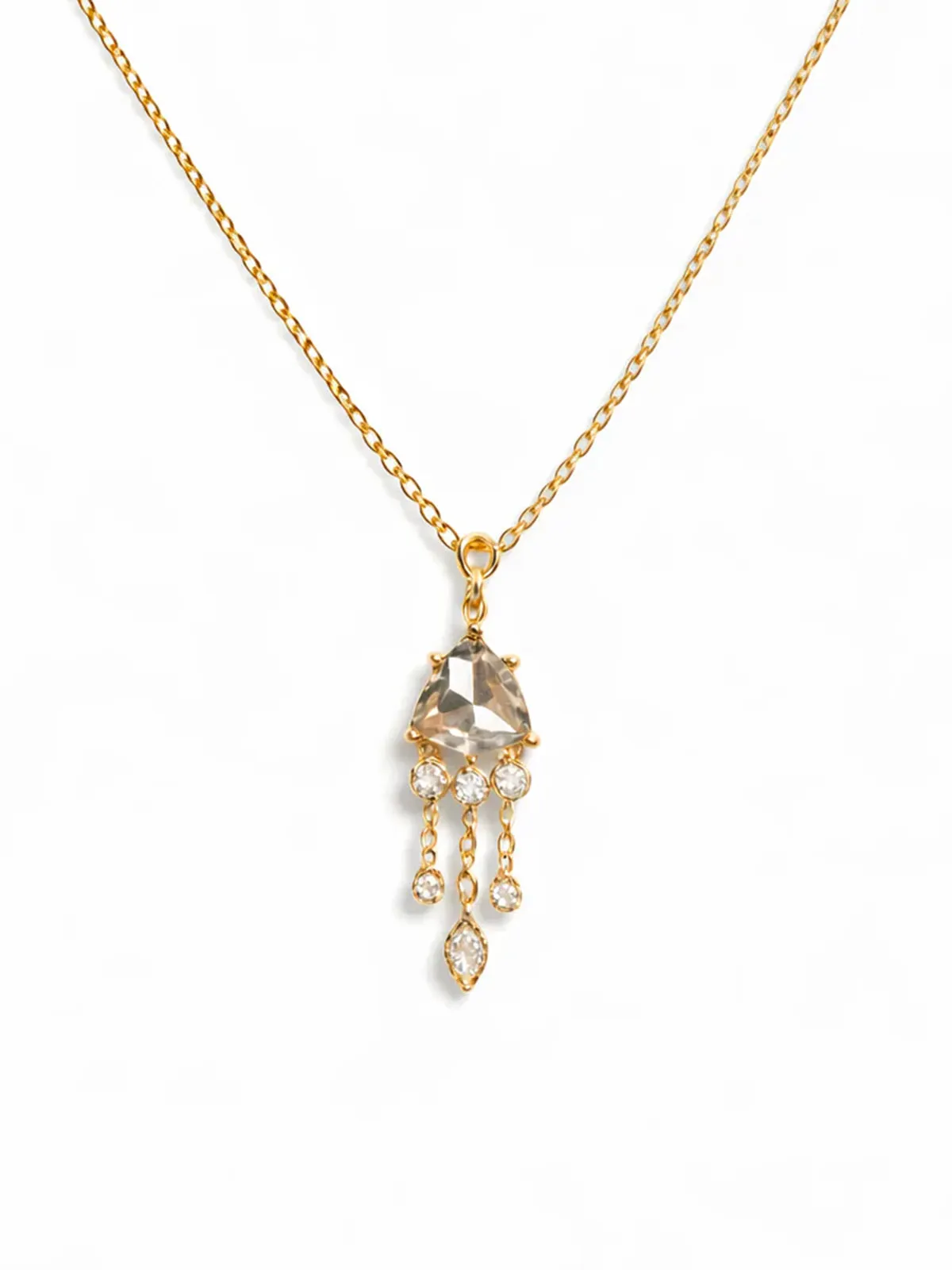 Grey Diamond & Diamond Jellyfish Yellow Gold Necklace sold by YLANG23