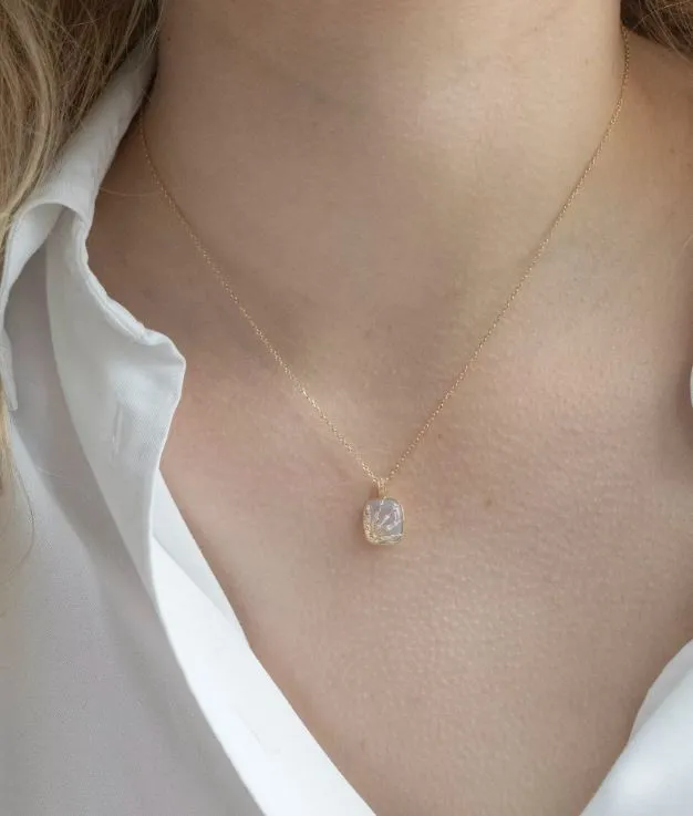 Calcite Sun & Diamonds Mini Locket Necklace sold by YLANG23 product image thumbnail 2