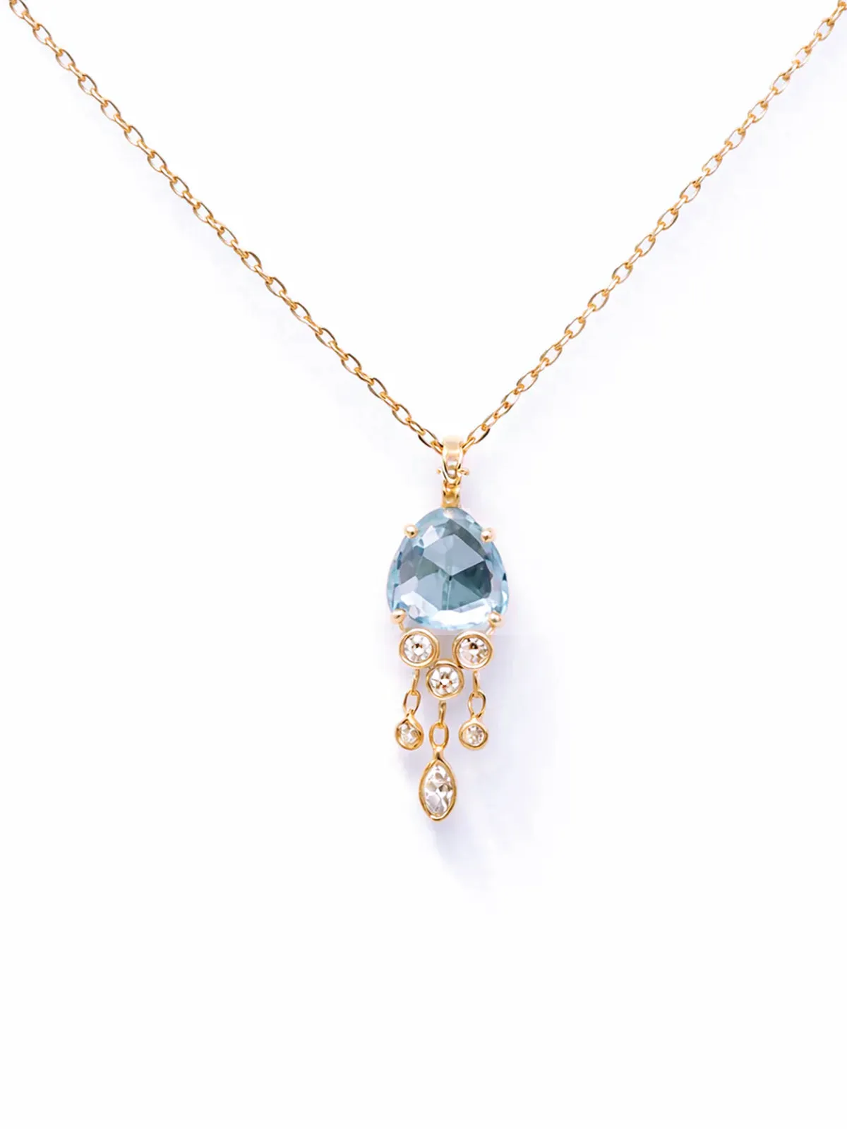 Aquamarine & Diamond Jellyfish Yellow Gold Necklace sold by YLANG23