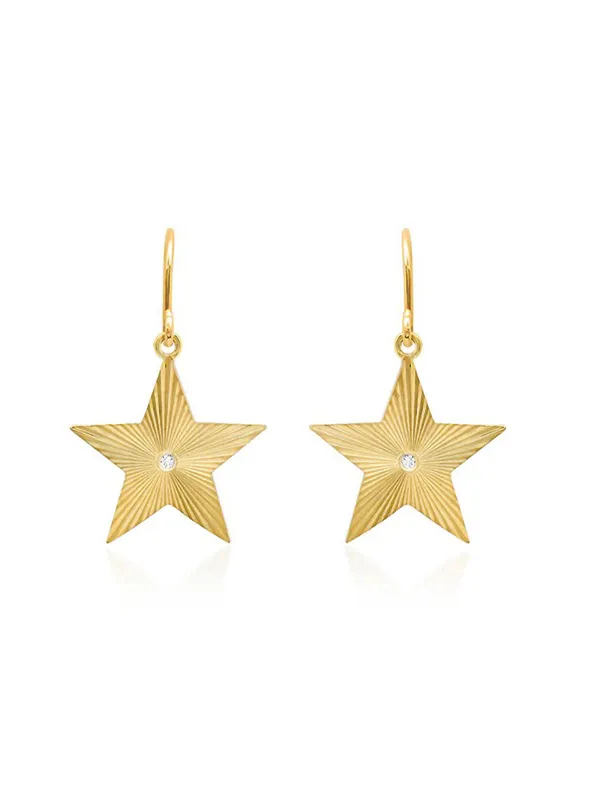 Large 70's Star Yellow Gold Earrings made by Jennifer Meyer