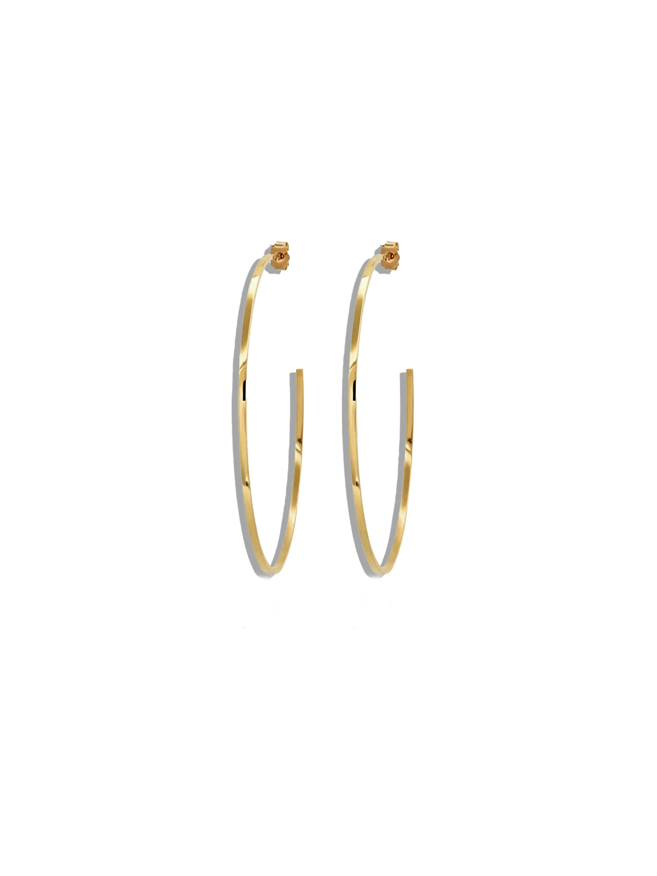 Medium Thin Yellow Gold Hoop Earrings sold by YLANG23