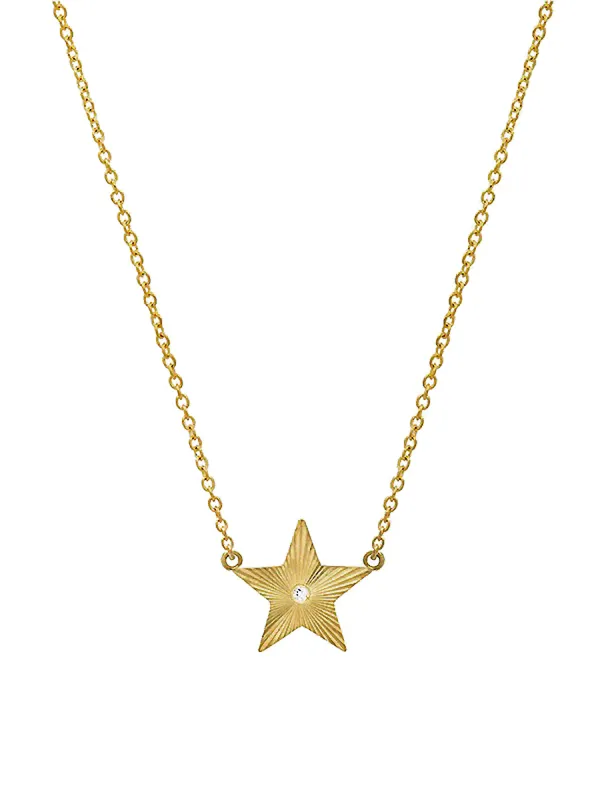 Mini 70's Star Yellow Gold Necklace sold by YLANG23
